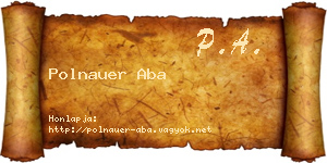 Polnauer Aba névjegykártya